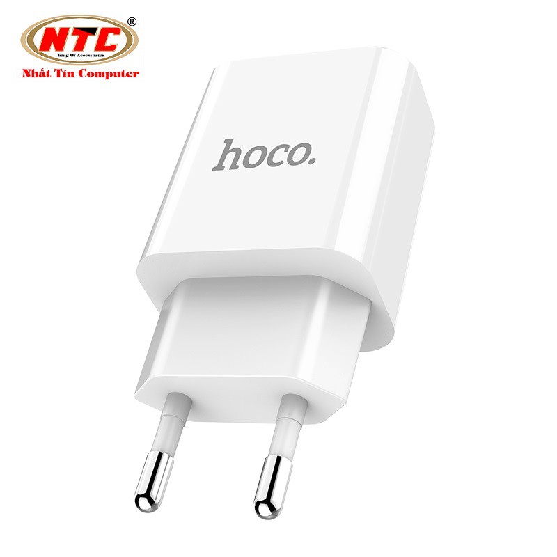 Cốc sạc 2 cổng Hoco C63A EU - MAX 5V-2.1A - màn hình LCD hiển thị điện áp (Trắng) - Hãng phân phối chính thức