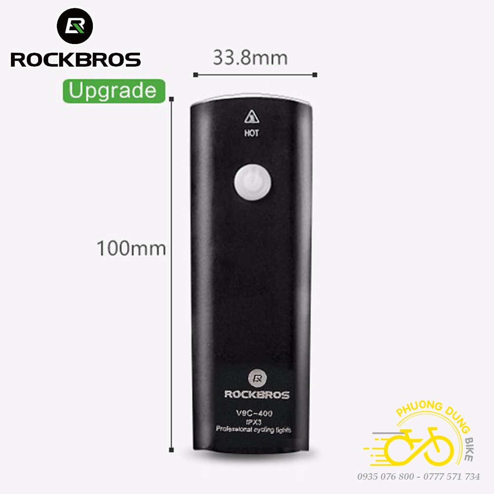 Đèn pin siêu sáng xe đạp ROCKBROS V9C800 800LM