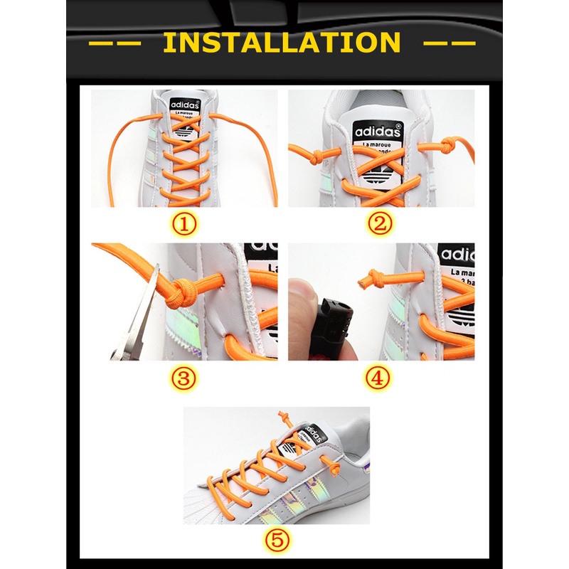 1 Cặp Dây Giày Co Giãn Không Cần Buộc Thời Trang Tiện Lợi