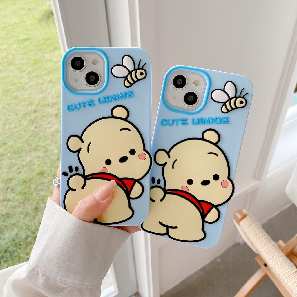 Ốp Điện Thoại Dẻo Họa Tiết Hoạt Hình Winnie the Pooh Dễ Thương Chống Rơi Cho iPhone 14 / 13 / 12PRO MAX / 13PRO MAX