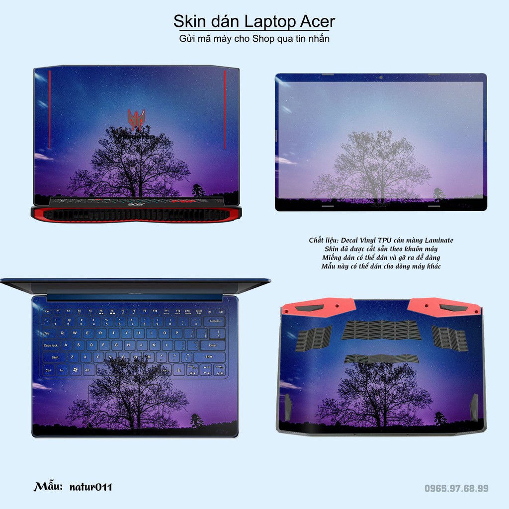 Skin dán Laptop Acer in hình thiên nhiên (inbox mã máy cho Shop)