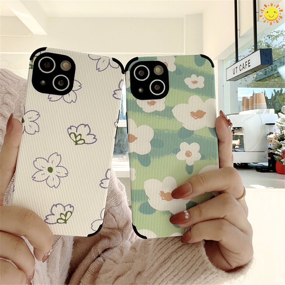 Samsung Galaxy Note 8 9 J4 J6 Plus J6+ J2 J5 Pro J7 Pirme On7 2016 J710 J510 J310 J530 J730 A9S G530 G532 Case Summer Simple small Fresh floral Flowers Four Corners Drop Resistance Cute Soft TPU Protective Cover