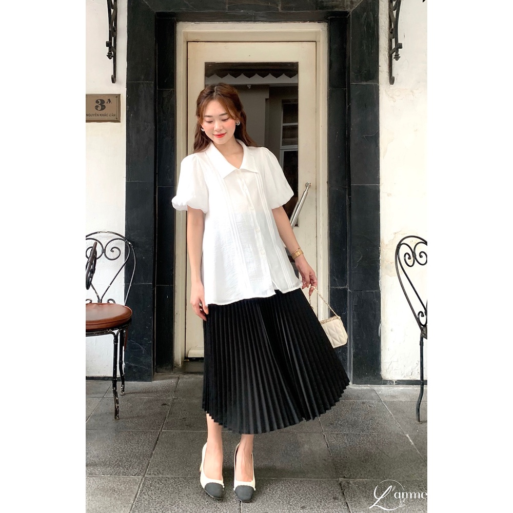 [NEW ARRIVAL] Chân váy bầu công sở dài xếp li quạt có chun rút điều chỉnh vòng bụng thoải mái thiết kế bởi L'amme