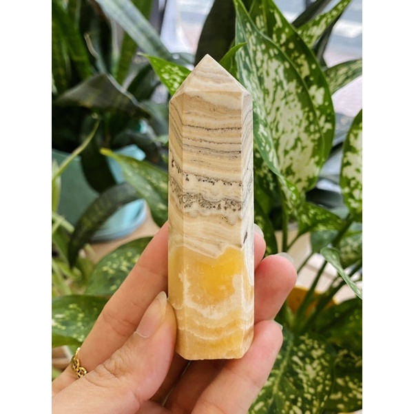 Trụ đá Dendritic Honey Calcite