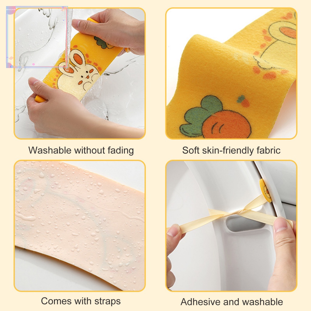 1 Cặp Đệm Lót Bồn Cầu Giữ Ấm Họa Tiết Tinh Tế