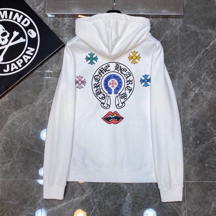 ⚡️[CHỈ 1 NGÀY] - Áo hoodie jacket Chrom Heart full zip logo B White cao cấp full tag túi, áo hoodie CH