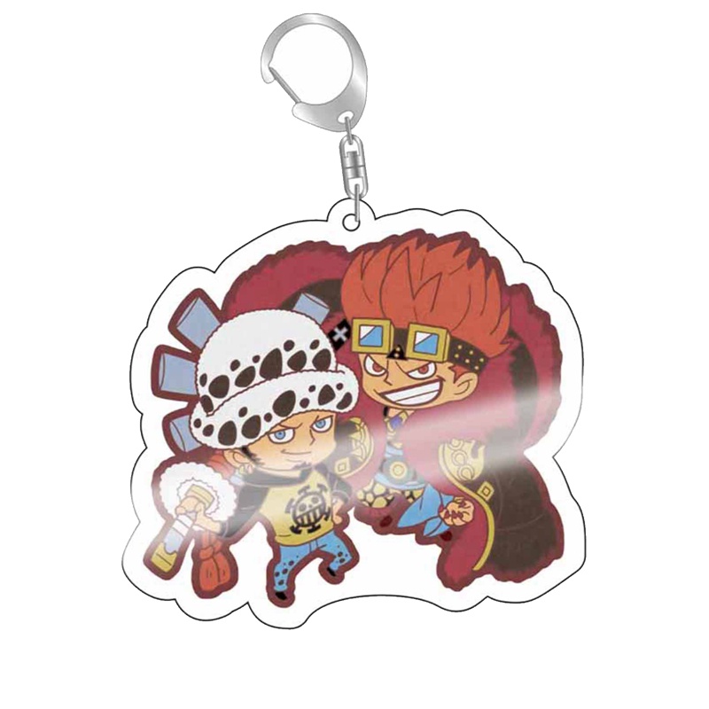 Móc Khóa Cao Su Họa Tiết Hoạt Hình One Piece Luffy Zoro Đáng Yêu