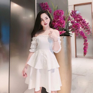 Váy trắng cúc