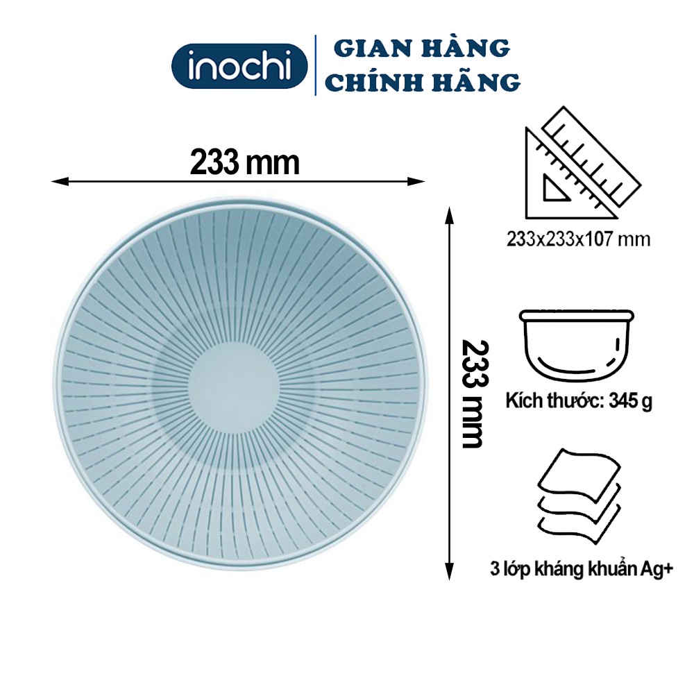 Thau rổ nhựa - rổ yoko loại tròn 23c dẻo inochi Nhật Bản loại cao cấp chắc chắn sang trọng phủ Ag+ kháng khuẩn TRD01