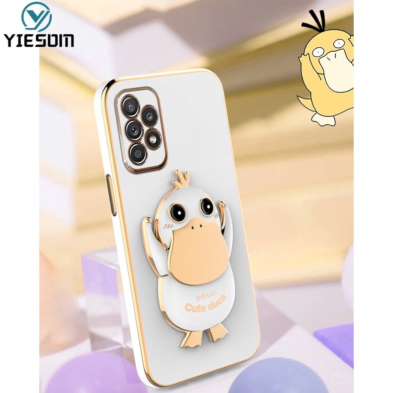 Ốp Điện Thoại Silicon Mềm Chống Sốc Có Giá Đỡ Hình Vịt Dễ Thương Cho Samsung Galaxy A32 4G A52 A52S A72 5G A22 A12