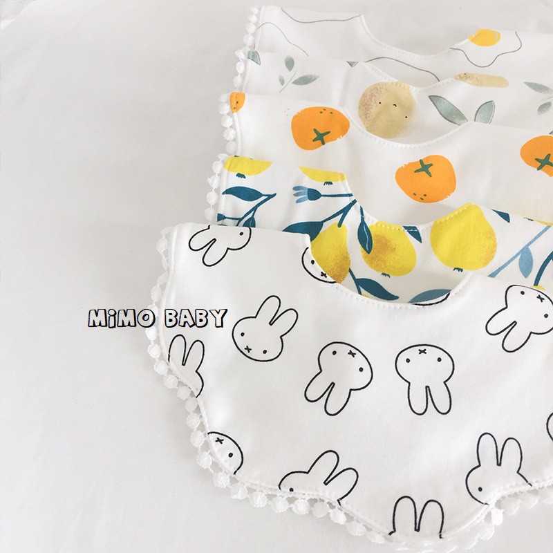 Yếm cổ hoa style hàn quốc mẫu viền sóng Mimo Baby YC04 cho bé