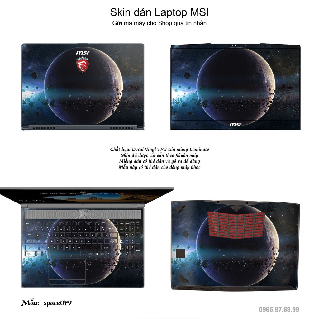 Skin dán Laptop MSI in hình không gian _nhiều mẫu 14 (inbox mã máy cho Shop)