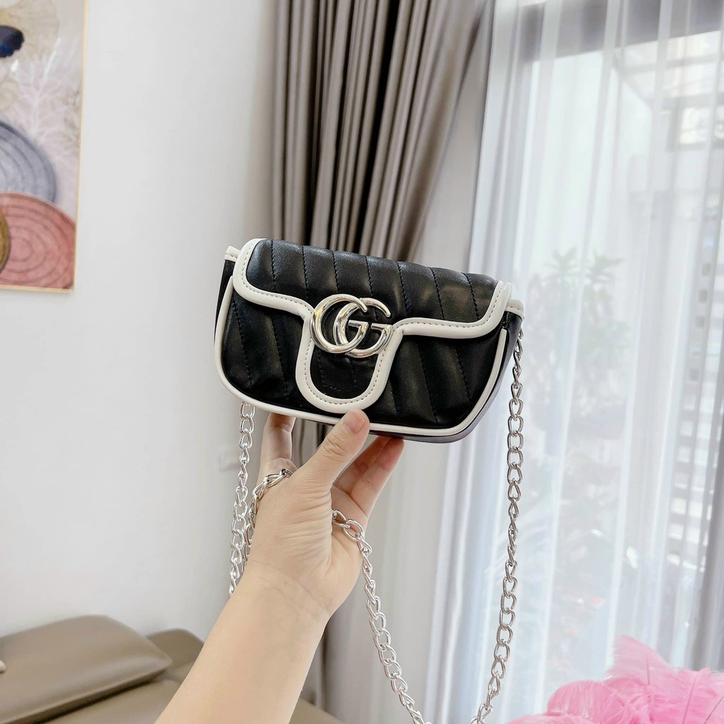 Túi Đeo Chéo GUXI MINI Da Mềm Có 1 Ngăn Đựng Vừa Điện Thoại,Dây Xích Có Thể Điều Chỉnh Ngắn Dài Tùy Minh Đeo Kẹp Nách