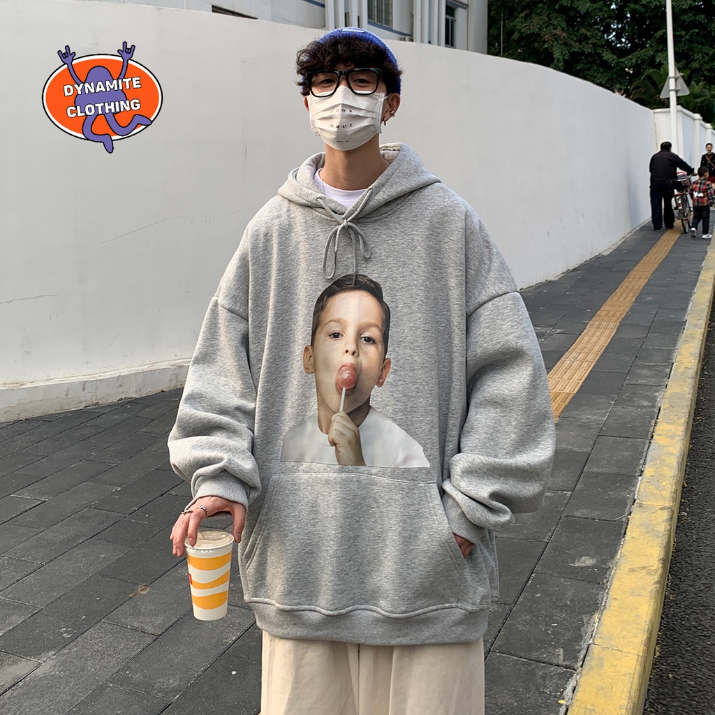 Áo Hoodie Tay Dài Dáng Rộng In Họa Tiết Bánh Donut Thời Trang Mùa Hè Hàn Quốc Cho Nam Size M-3Xl