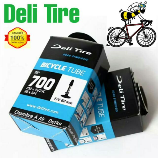 Ruột Xe Đạp Đua Deli Tire 700x19/23C Van Dài 60mm Hàng Nhập Khẩu Nguyên Hộp