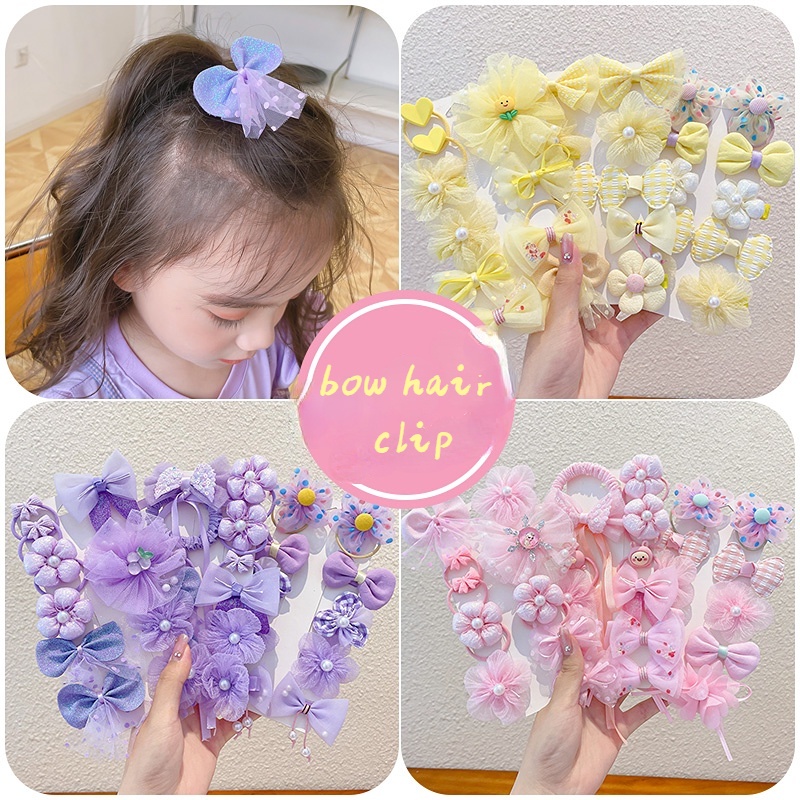 Kẹp Tóc Hình Nơ Bằng Vải Không Gây Đau Kiểu Công Chúa Dễ Thương Cho Bé Gái