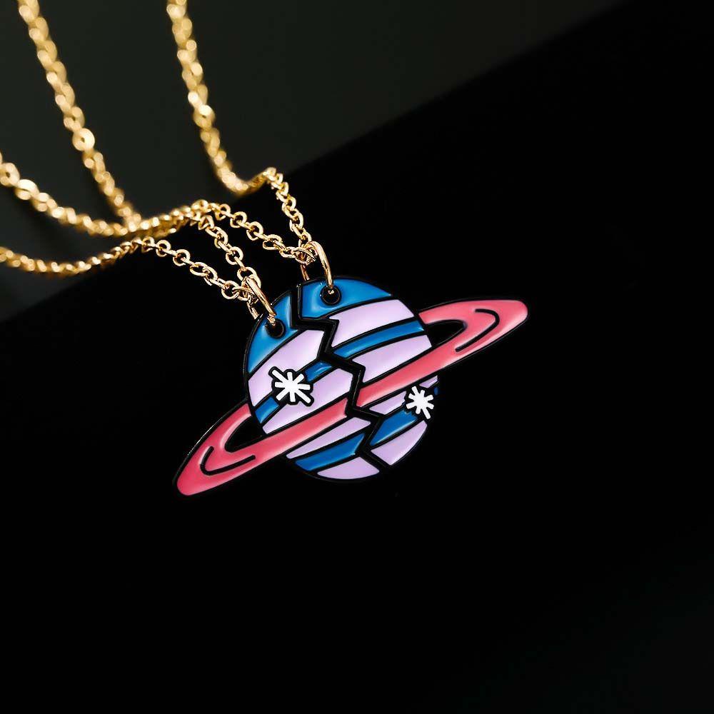 Vòng cổ Mặt Trái Tim Ghép Khắc Chữ Best Friends Thời Trang