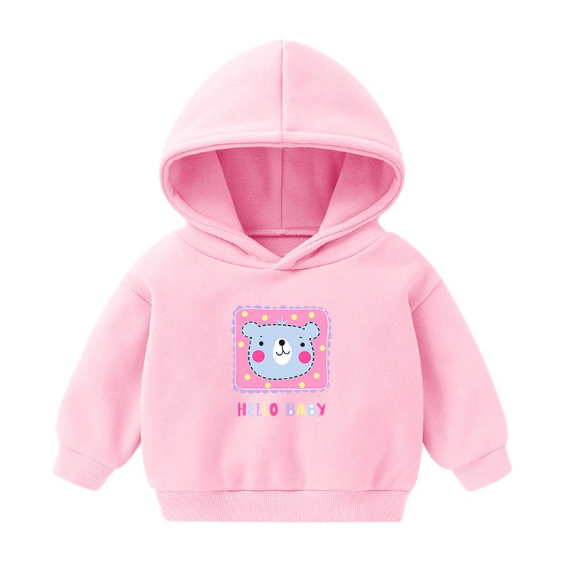 Áo Nỉ Hoodie Họa Tiết Gấu Ngộ Nghĩnh Cho Bé