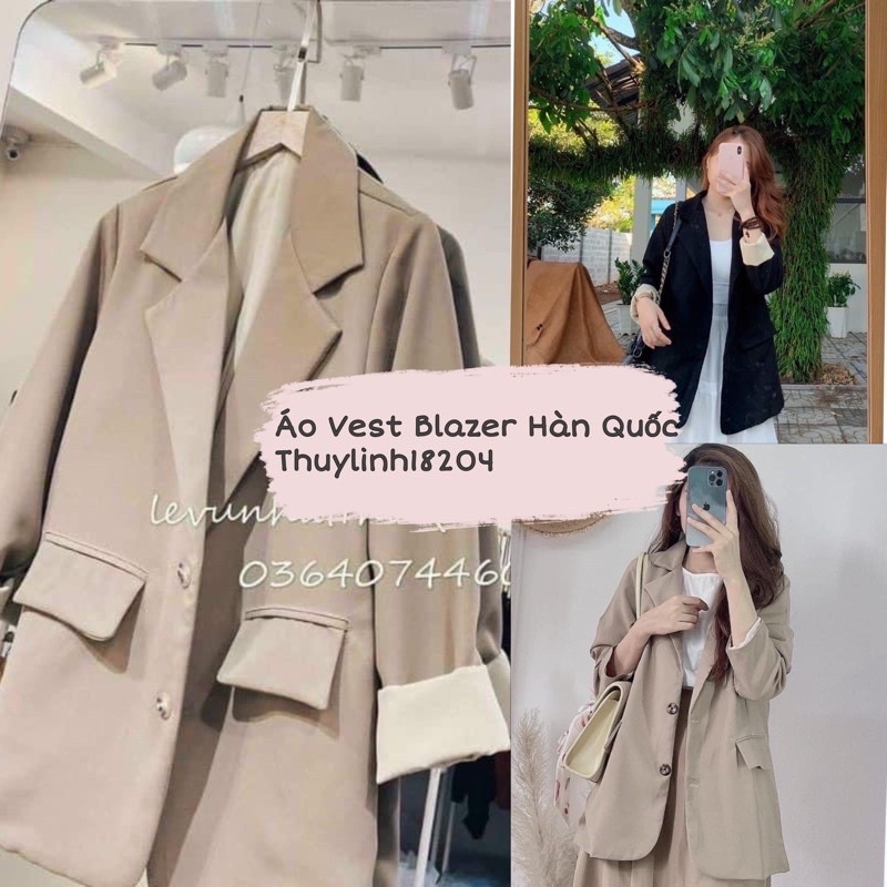 Áo Vest Blaze túi nắp phong cách Hàn Quốc cho nữ