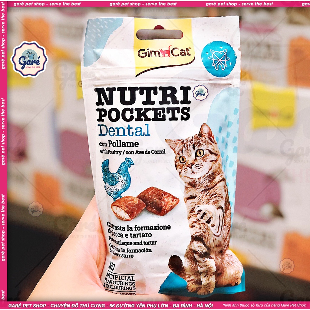 60gr - Bánh thưởng Nutri Pockets hàng nhập Đức chính hãng nhiều vị cho Mèo - GimCat Nutri Pockets cat snack (60g)