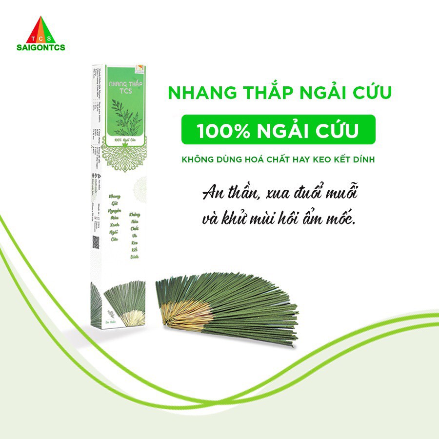 NHANG - HƯƠNG NGẢI CỨU TCS  29cm- NHANG THẮP NGẢI CỨU ĐƯỢC LÀM 100% TỪ CÂY NGẢI CỨU