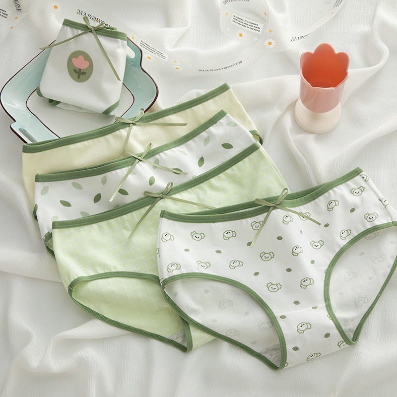 Quần Lót Nữ Cotton Tông Màu Matcha Thoáng Khí Thoải Mái Cho Nữ 299.