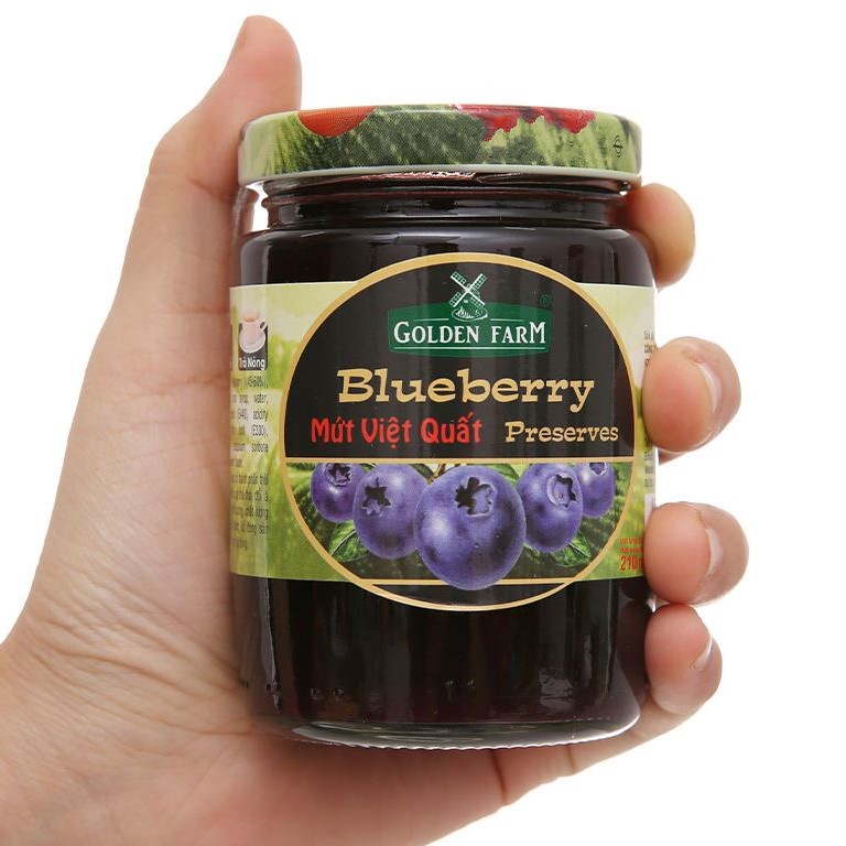 Mứt Việt Quất Blueberry Preserves GOLDEN FARM 210G - ăn kèm kem, sinh tố, bánh mì, sandwich, trà nóng