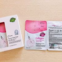 Hộp 10 Túi Mặt nạ giấy - Mặt nạ collagen dưỡng trắng da chiết xuất từ Collagen làm căng &amp; trắng da Holikey Hàn Quốc