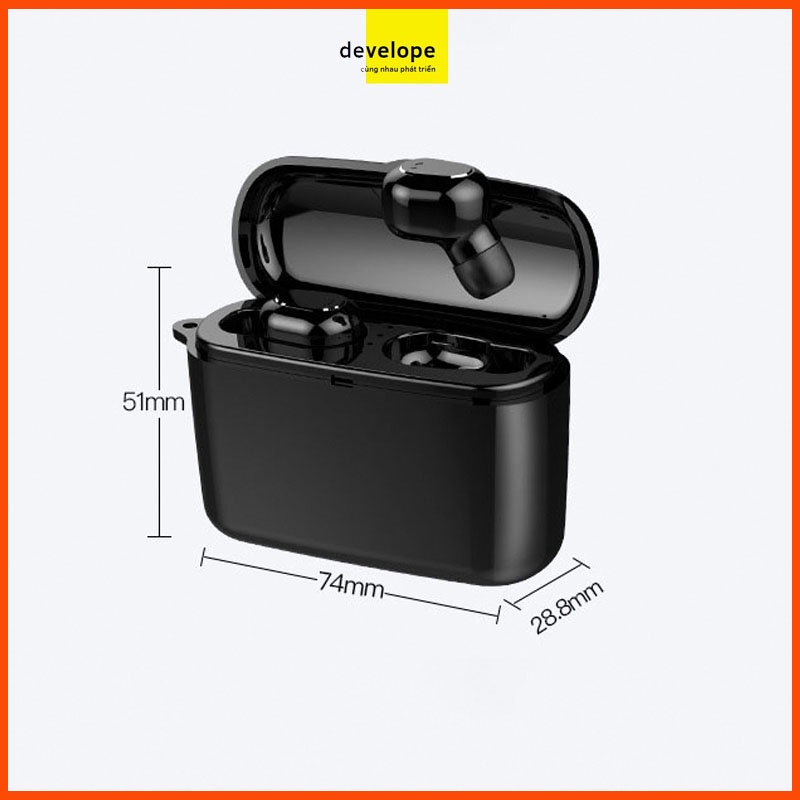 Tai nghe Bluetooth M8W kim hộp sạc, có thể sử dụng để sạc điện thoại hoặc làm giá đỡ điện thoại - DEVELOPE