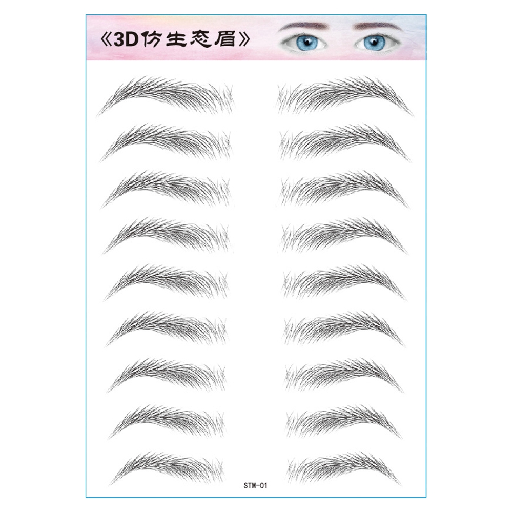 [Hàng mới về] Set 9 Cặp Miếng Dán Lông Mày Giả 4d Chính Hãng Chống Thấm Nước