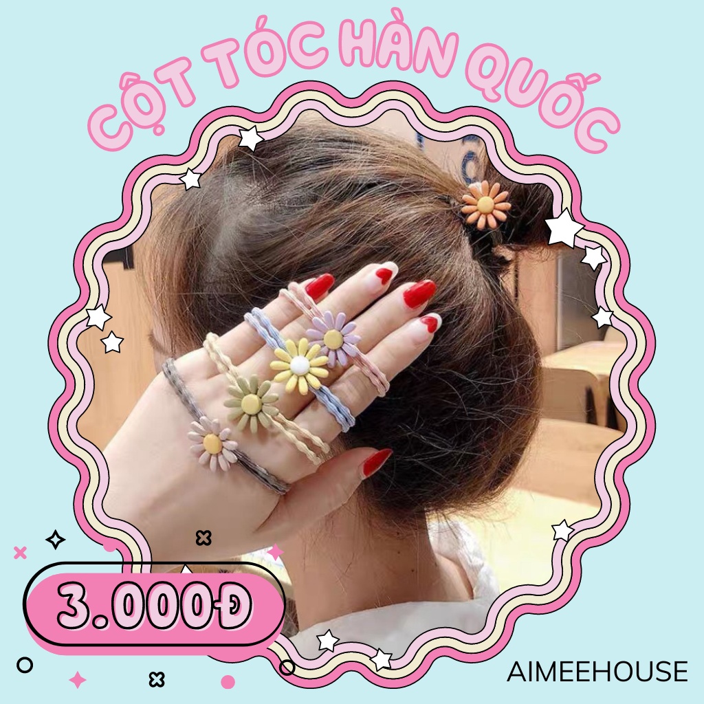 Dây Buộc Tóc, Cột Tóc Bông Hoa Hàn Quôc Dễ Thương