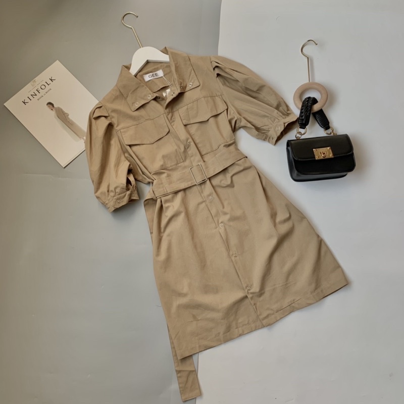 Váy kaki kèm đai trendy | BigBuy360 - bigbuy360.vn