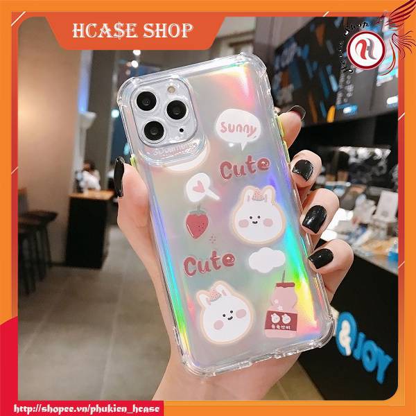 Ốp IPHONE Rabbit cute BẢO VỆ CAM- Phản Quang 6/6plus/6s/6splus/6/7/7plus/8/8plus/x/xs/xsmax/11/11pro/11promax - H Case