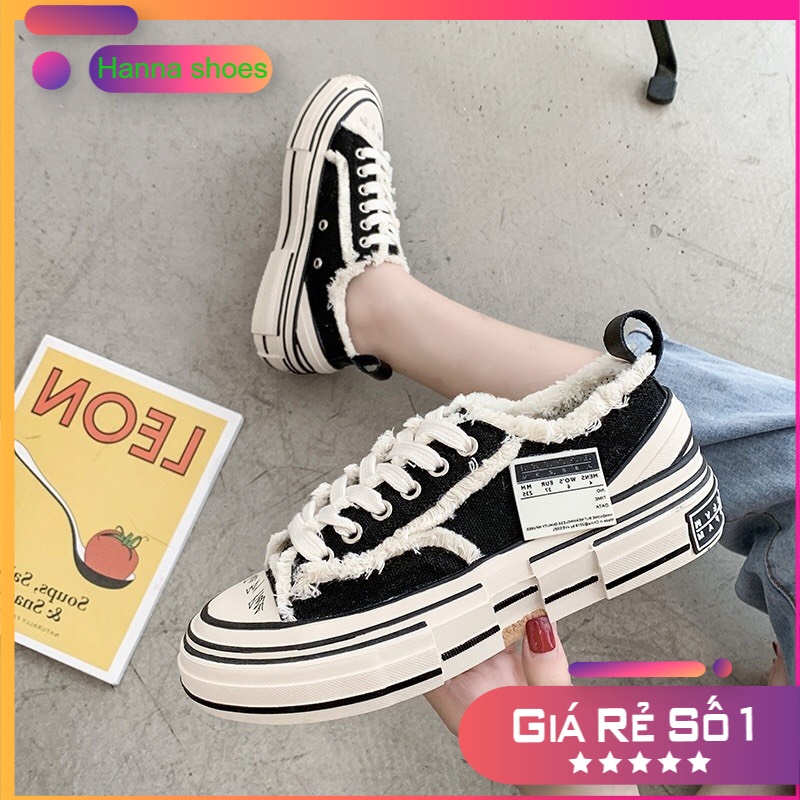 💖 Giày xve style rách nam nữ đế gỗ 2021 ✨ Bản Đẹp CỰC HOT 2021