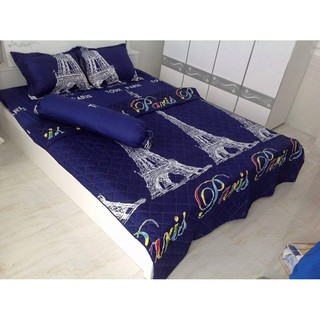 Bộ ga gối cotton poly giá rẻ Tháp Pari