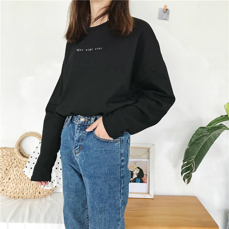 Áo thun dài tay  VINI  phông Unisex nam nữ tee oversize form rộng pull Ulzzang Streetwear thu đông vải mềm