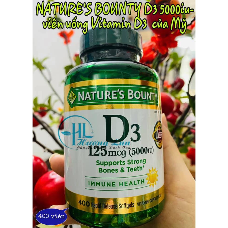 Viên Uống Vitamin D3 Nature s Bounty Mỹ 400 Viên