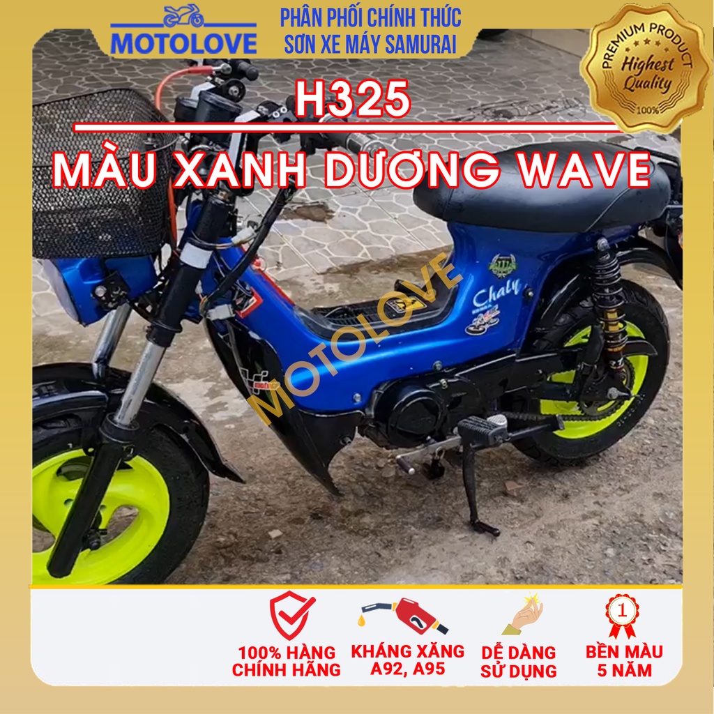 Sơn Samurai màu xanh dương Wave H325 - chai sơn xịt chuyên dụng nhập khẩu từ Malaysia.