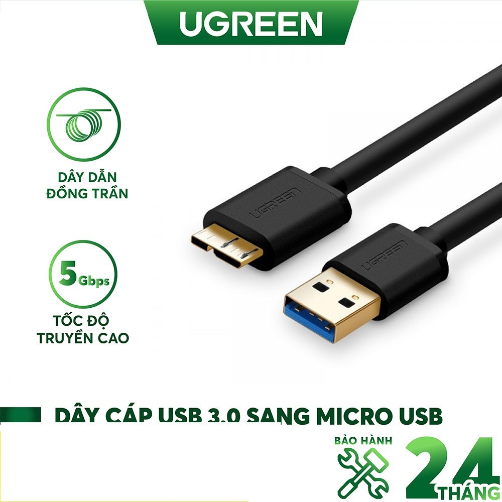 Dây cáp USB 3.0 sang Micro B dài 1m chính hãng Ugreen 10841