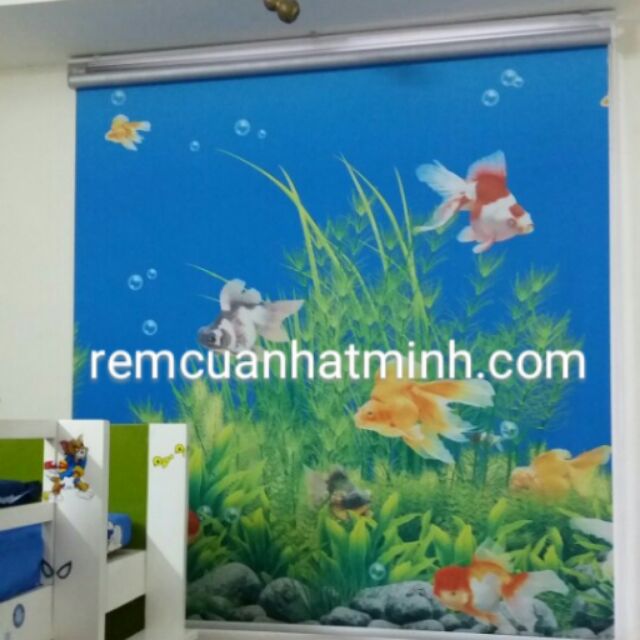 Rèm cuốn in tranh