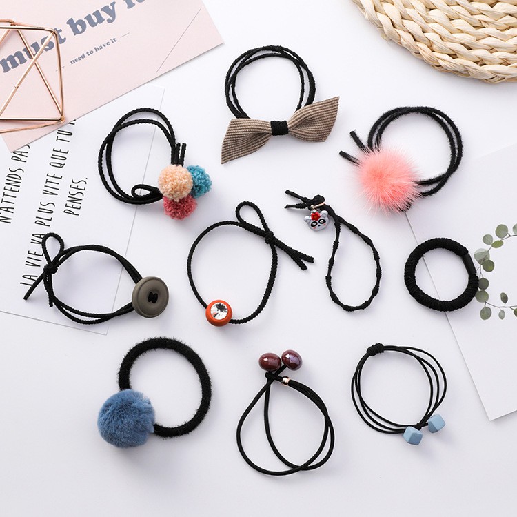 Set hũ cột tóc phong cách Hàn 10 kiểu cực cute chun cực êm giá rẻ - CT10
