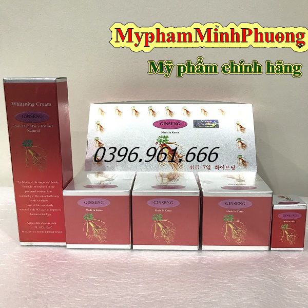 Mỹ phẩm mờ nám Ginseng, Kem nám dưỡng trắng da chiết xuất từ nhân sâm Hàn Quốc.