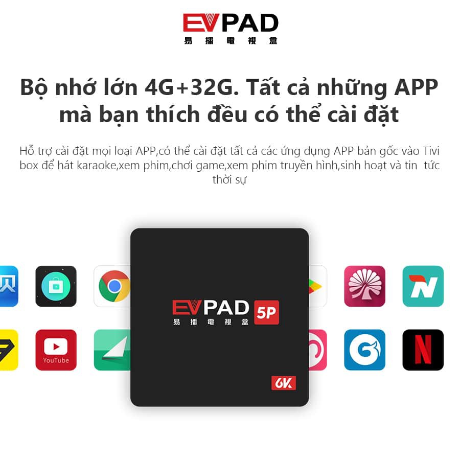 [Mã 155ELSALE giảm 7% đơn 300K] TIVI BOX EVPAD 5P 2020 XEM TRUYỀN HÌNH NƯỚC NGOÀI NHẬT ,HÀN, TRUNG, ĐÀI LOAN MIỄN PHÍ