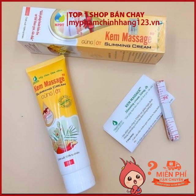 Kem Massage Tan Mỡ Ngân Bình + Tặng Thước Dây Đo, Kem tan mỡ gừng ớt Gia truyền Ngân Bình 150g