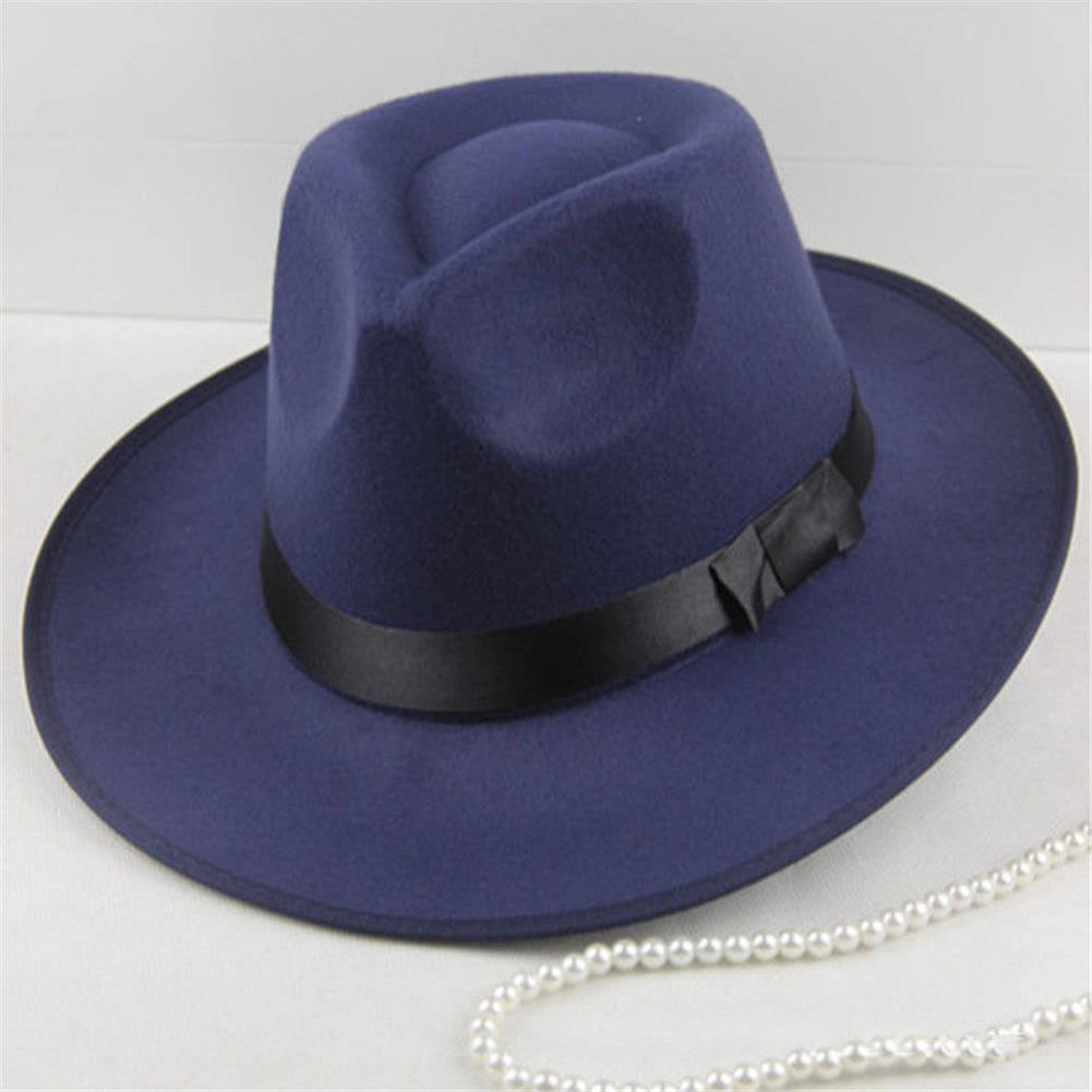 Mũ Fedora vải nỉ rộng vành phong cách vintage, thương hiệu mơi 100%, chất lượng cao