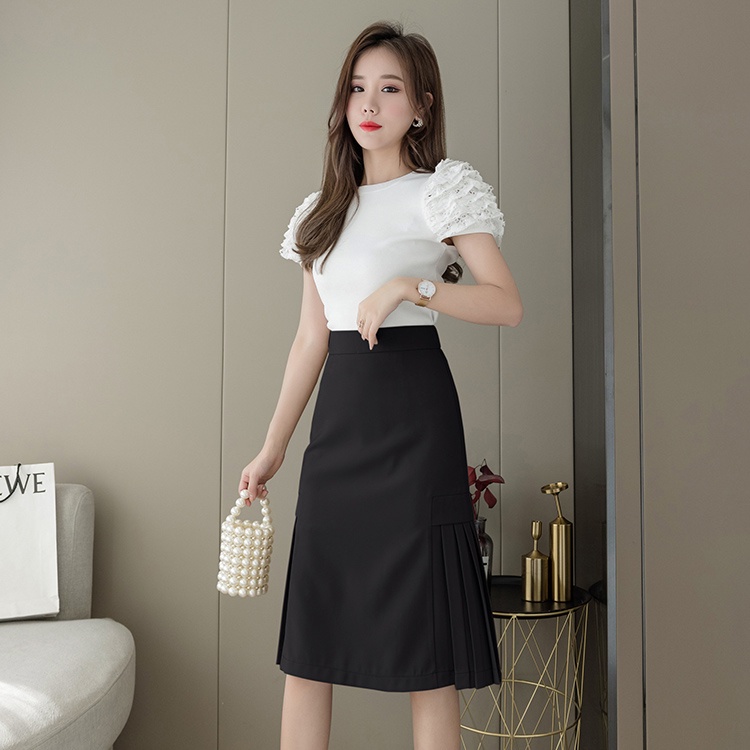 Chân váy công sở chữ A, xếp ly, dáng dài, 2 lớp vải cotton thoáng mát - có Bigsize | BigBuy360 - bigbuy360.vn