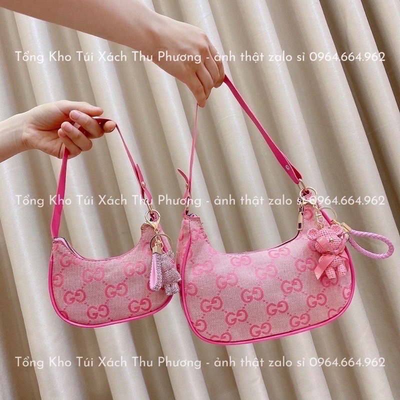 Túi kẹp nách nữ, Túi đeo vai dập logo siêu xinh - không kèm phụ kiện (ảnh thật shop chụp)