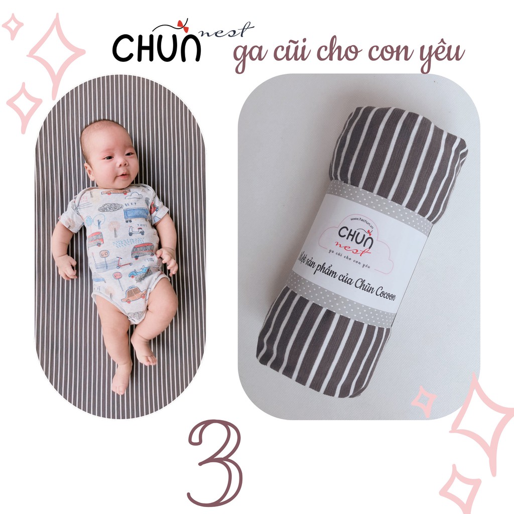 Shop Bố Ken Ga cũi Chũn Nest - Mềm mịn, co giãn, thấm hút tốt cho bé yêu - 100% Chính Hãng Chũn Cocoon