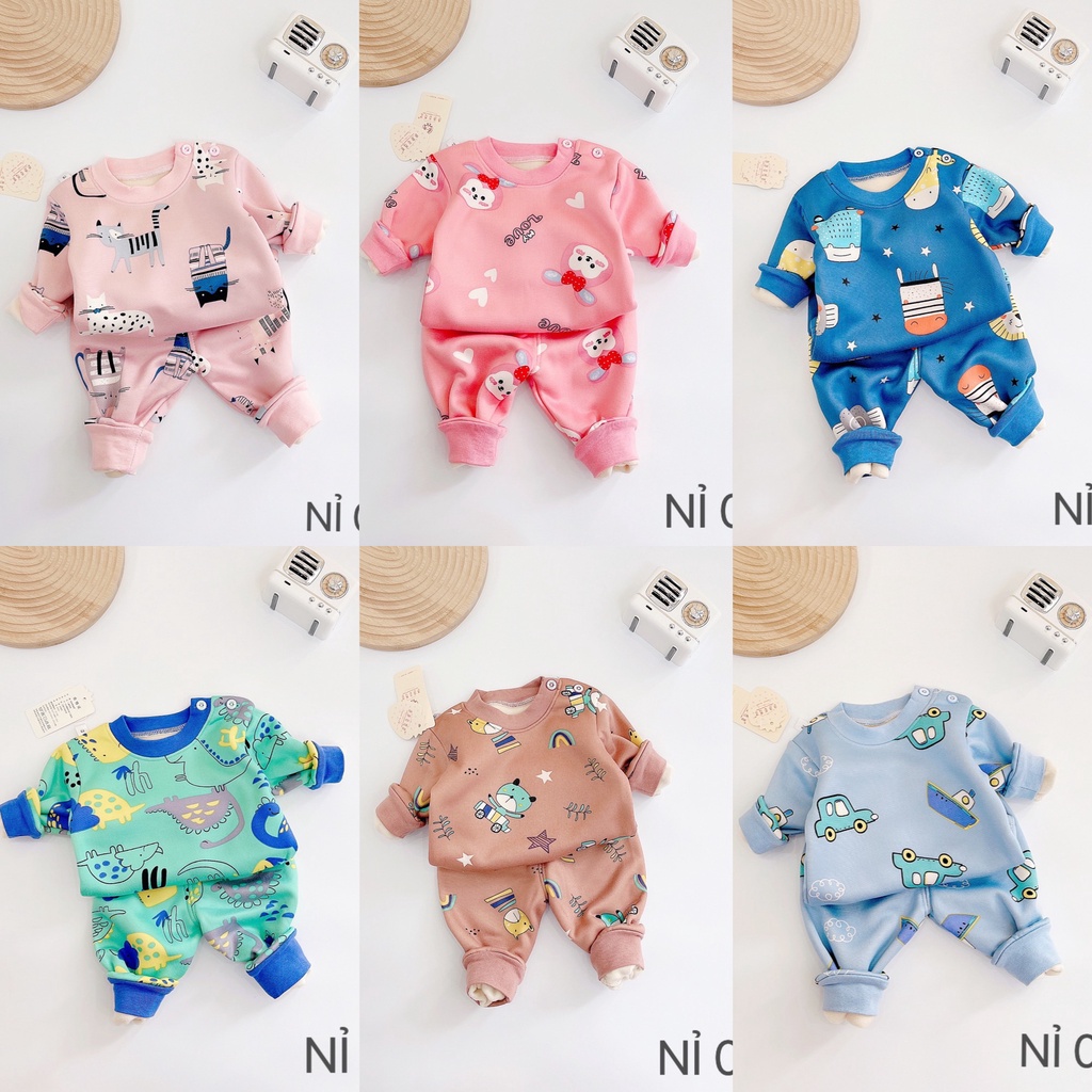 BỘ NỈ LÓT LÔNG QUẢNG CHÂU DÀY ẤM CHO BÉ