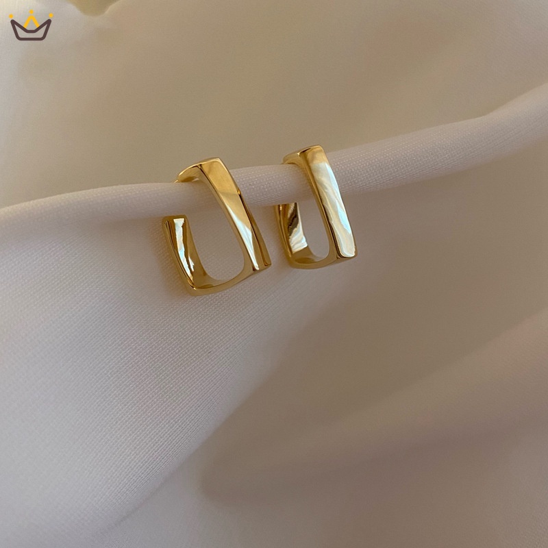 Đôi Khuyên Tai Mạ Vàng 14K Thiết Kế Đơn Giản Thời Trang Cho Nữ